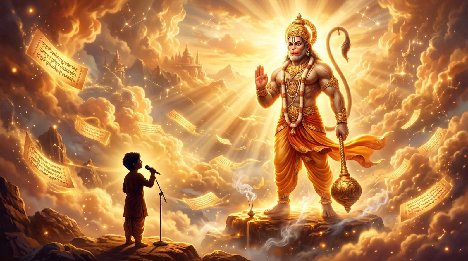 Child DJ Remix Hanuman Chalisa with cinematic visuals and English meaning